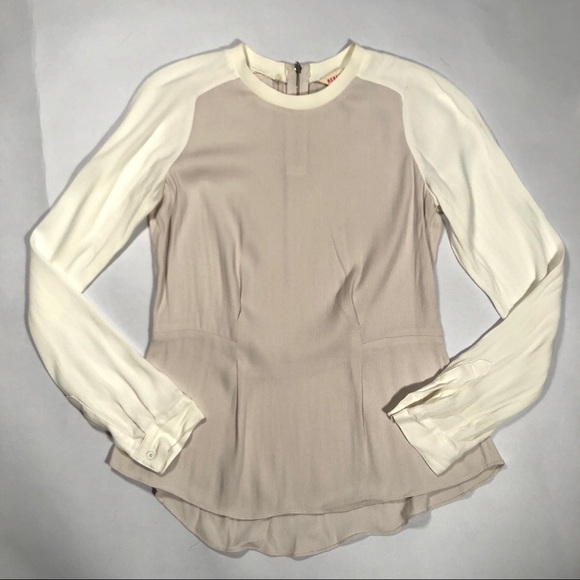 Rebecca Taylor Long Sleeve Peplum Blouse - Picture 2 of 7